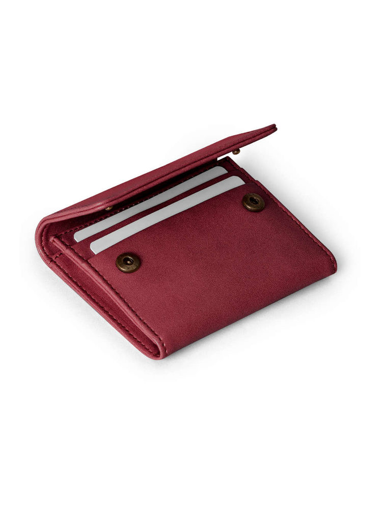 DailyObjects Burgundy Faux Leather Flip Top Card Wallet