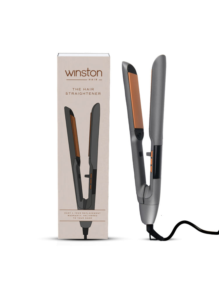 WINSTON Hair Straightener with Titanium Ceramic Plates, Adjustable Temperature Auto Shut-Off, Digital Display, All Hair Type - 1 Year Warranty