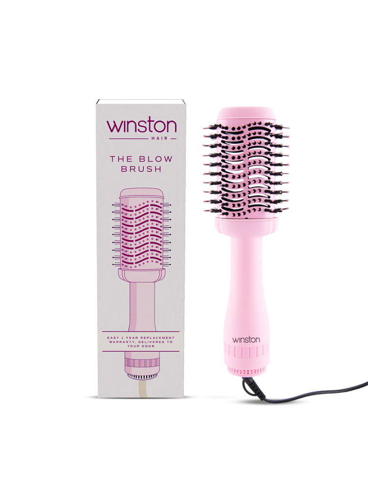 Winston 2-in-1 Hair Styling Blow Brush, Hair Volumizer, Hair Dryer with Charcoal Bristles(Pink)