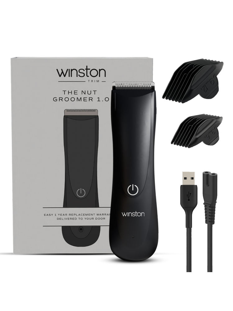 Winston Rechargeable Nut Groomer 1.0 for Men's Body and Ball Trimmer No-Cut-Ceramic Blade