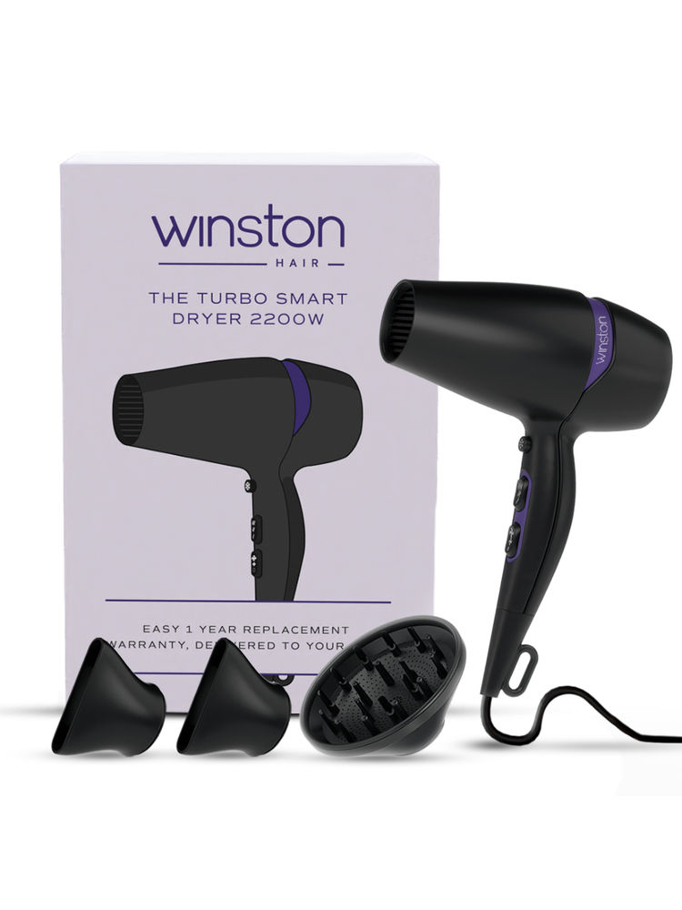 Winston Turbo Hair Dryer 2200w with Diffuser & Concentrator 2 Speed/ 3 Settings with Cool Shot