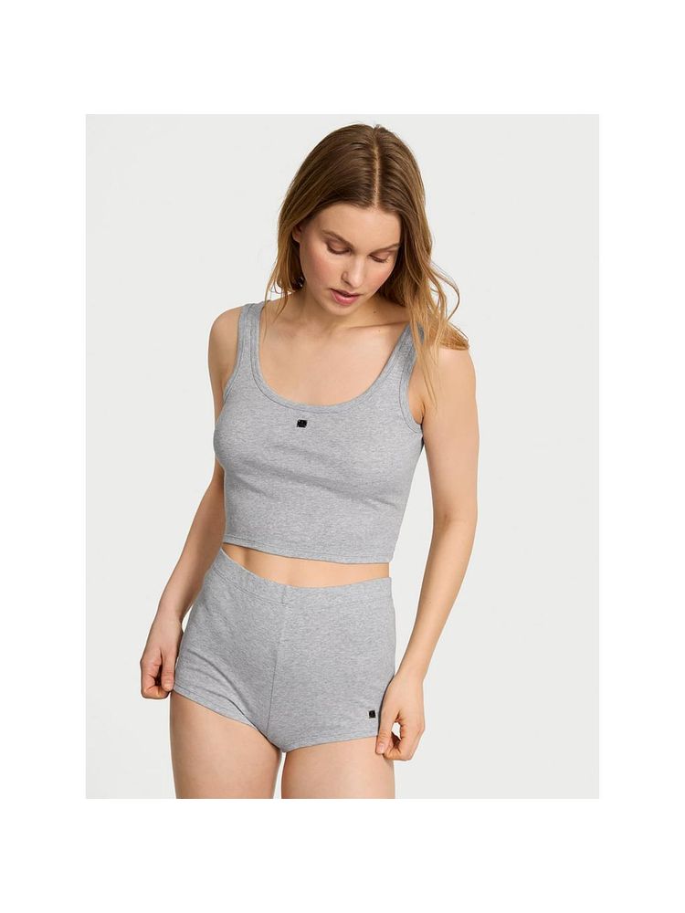 victoria's secret intimates Victoria's Secret Grey Solid Regular Tank Top and Shorts (Set of 2)-picture-14