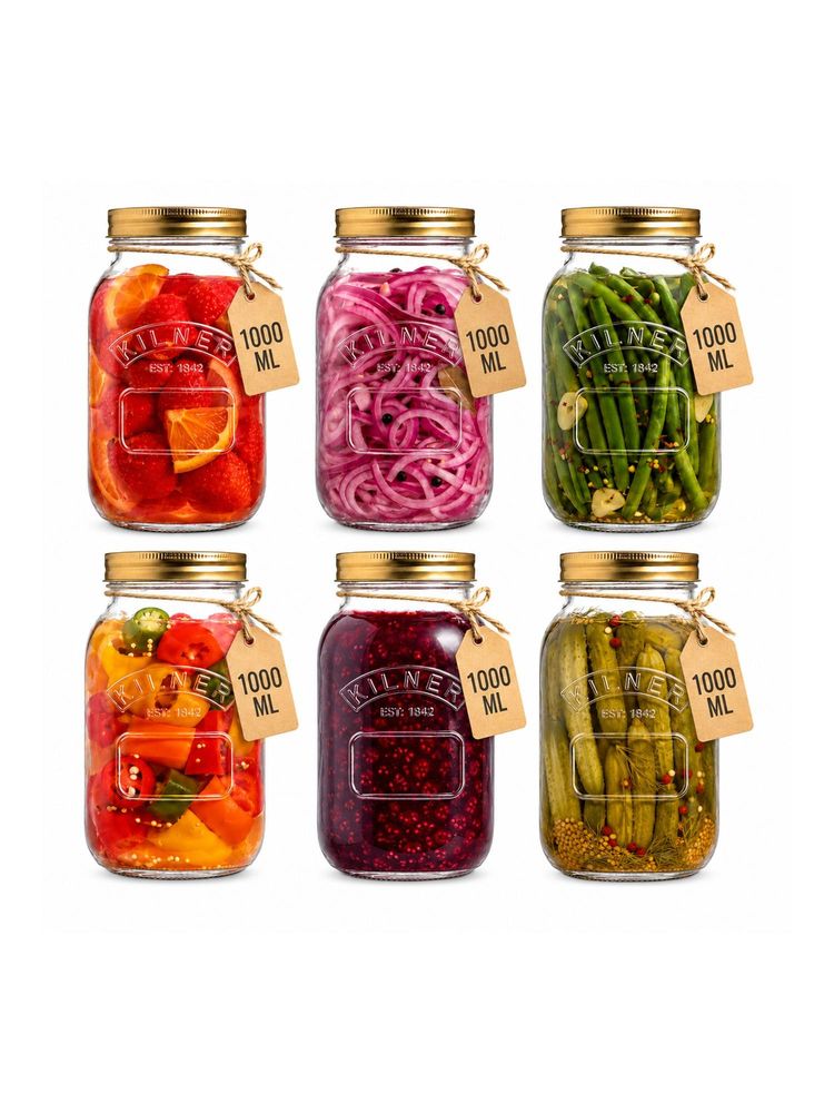 Kilner 1L Glass Preserve Jar Set of 6 with Screw Lid-picture-25