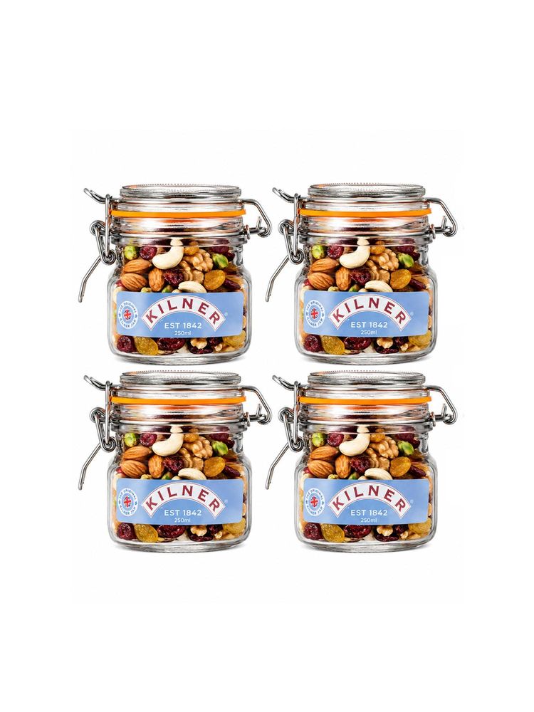 Kilner 250ml Square Clip Top Glass Jar Set of 4 Airtight Storage for Spices and Honey-picture-11