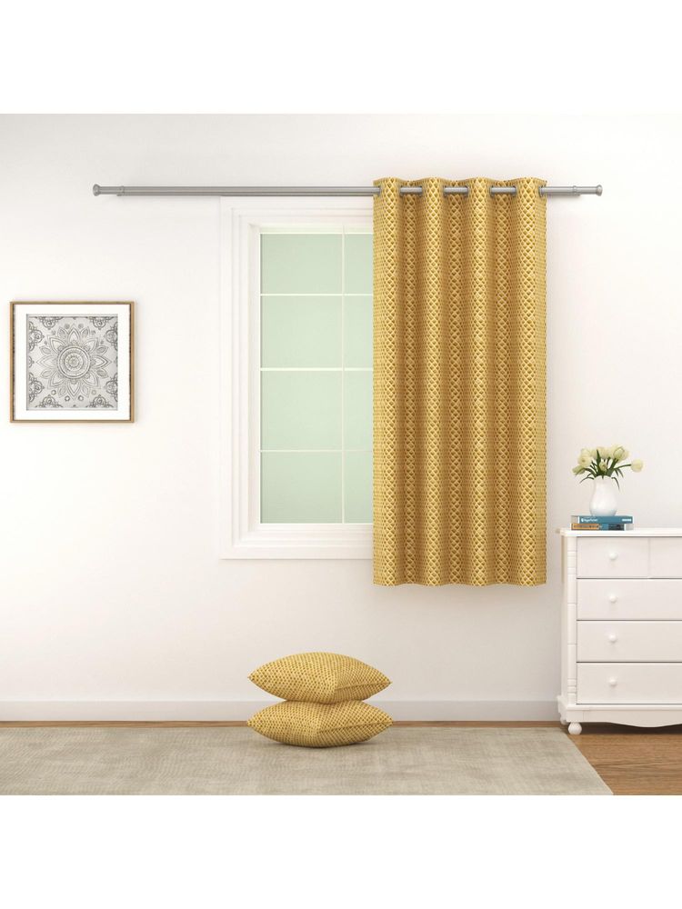 Swayam 100% Blackout Eyelet Hanging Window Curtain (5 Feet) - Beige-image-38