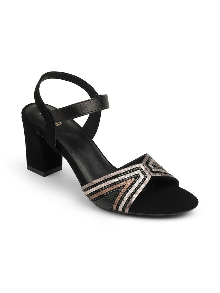 PEPPER Black Round Toe Block Heels-picture-18