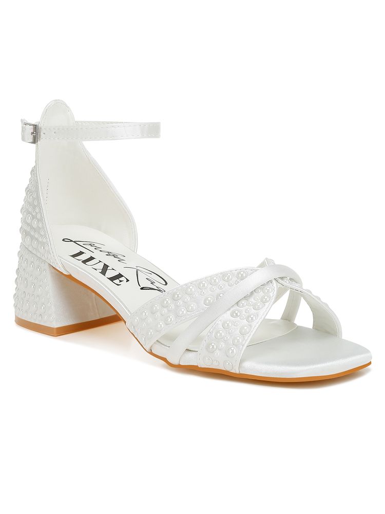 London Rag White Square Toe Block Heels-image-26