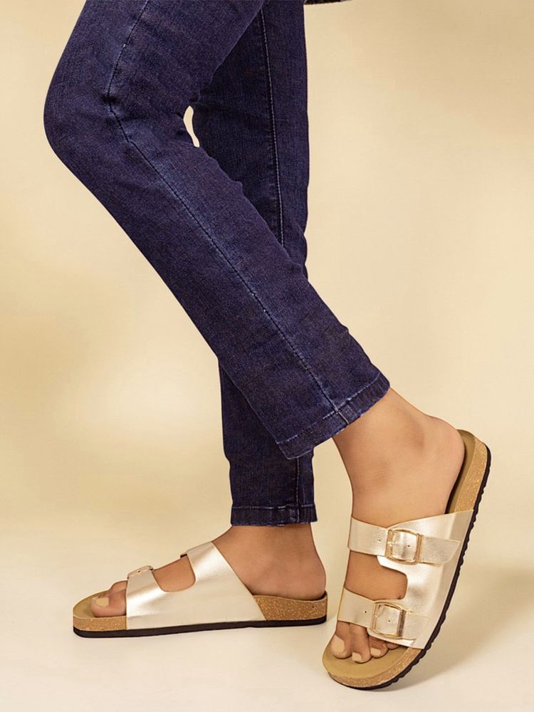 Truffle Collection Gold Round Toe Sandals-picture-21