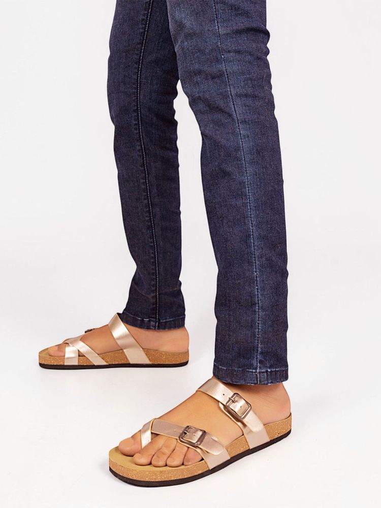 Truffle Collection Rose Gold Round Toe Sandals-picture-16