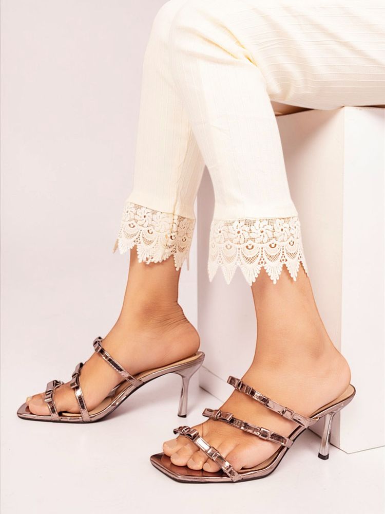 Truffle Collection Silver Square Toe Stiletto Heels-picture-21