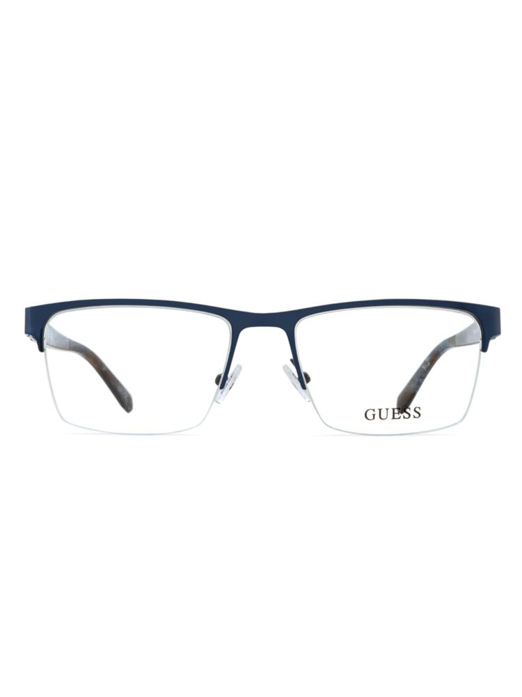 Guess Men Metal Half Rim Rectangle Grey Eyeglass Frame (53)-image-39