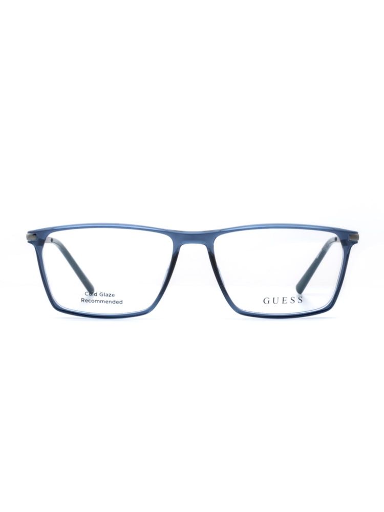 guess men pc full rim rectangle blue eyeglass frame (55)
