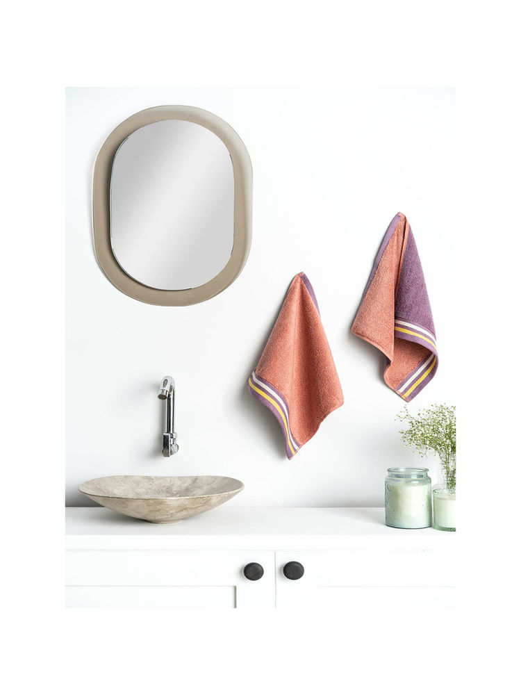 Ddecor Live Beautiful Multi Color Reversible Cotton 500 GSM Face Towel - Pack of 2 (M)