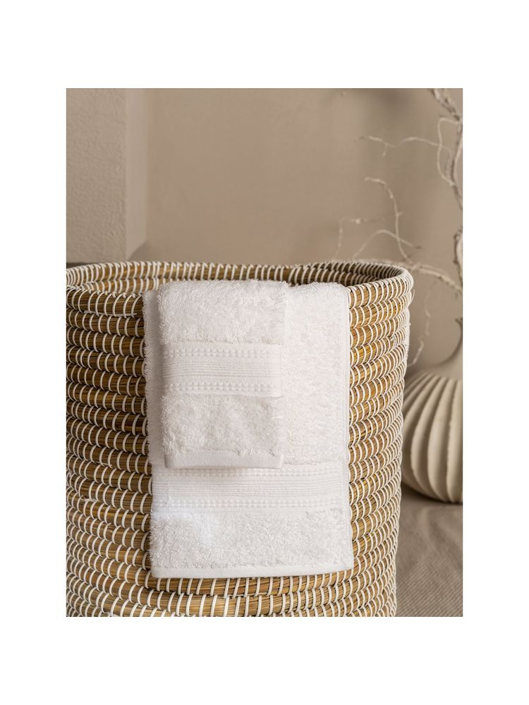 Ddecor Live Beautiful White Ecofriendly 70% Bamboo with 650 GSM Hand Towel (M)-image-4