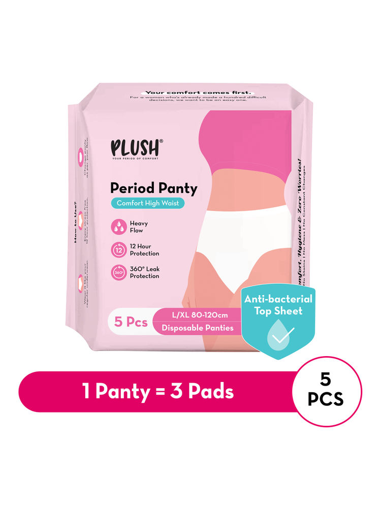 Plush Comfort High Waist Disposable Period Panty L/XL- Pack of 5-image-47