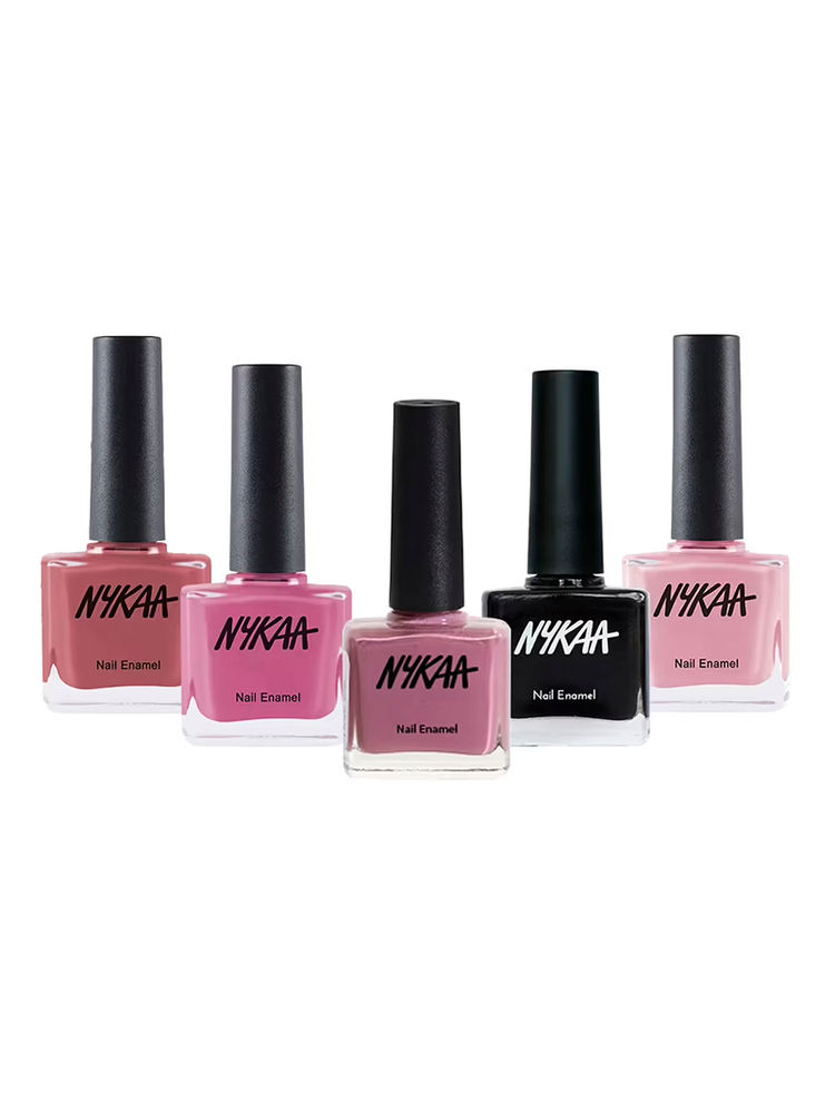 Nykaa Cosmetics Set Of 5-Black Licorice,Blackcurrant Gelato,Barefoot Stroll,Mink Muffin,Rustic Rose