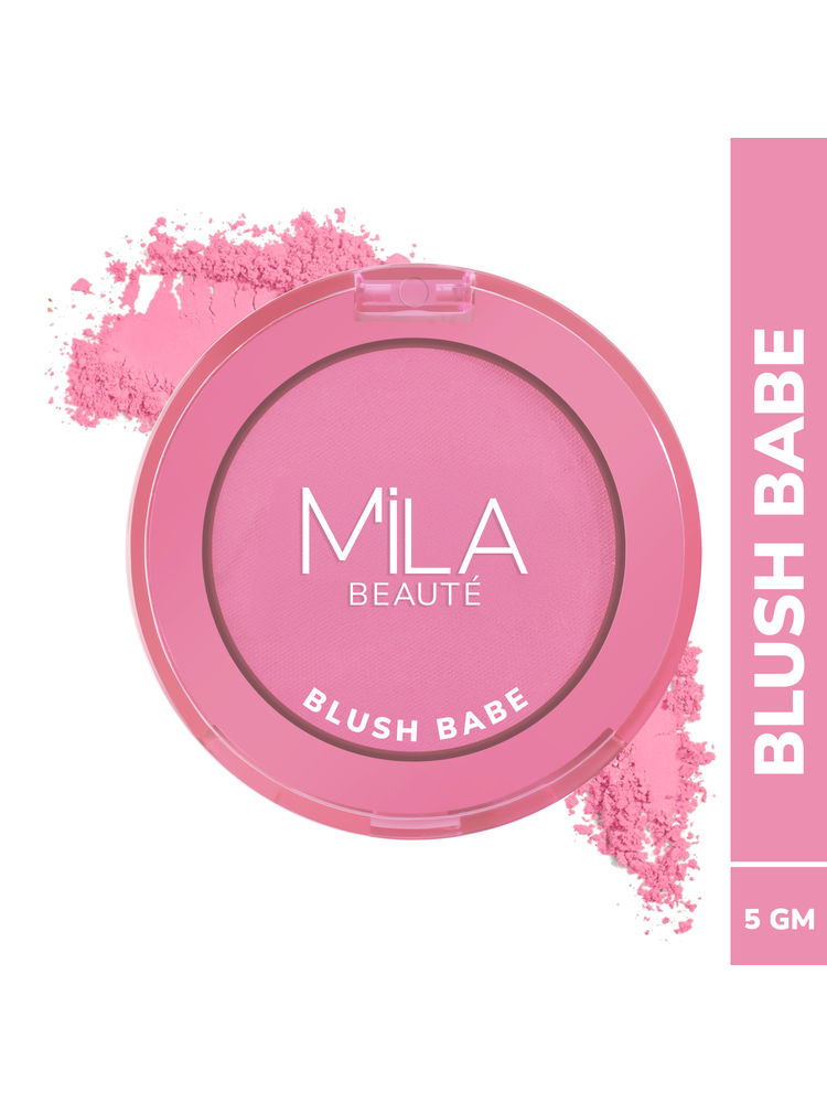 Mila Beauté Matte Finish Blush Babe Powder Blush With Rosehip Oil-image-42