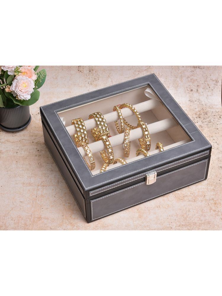 Premsons Grey Leatherette Bangles Box-image-16