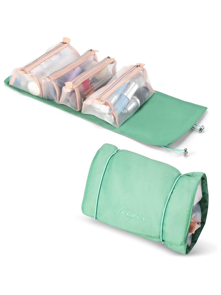Awestuffs Green 4 In 1 Detachable Roll-Up Makeup Bag-picture-49