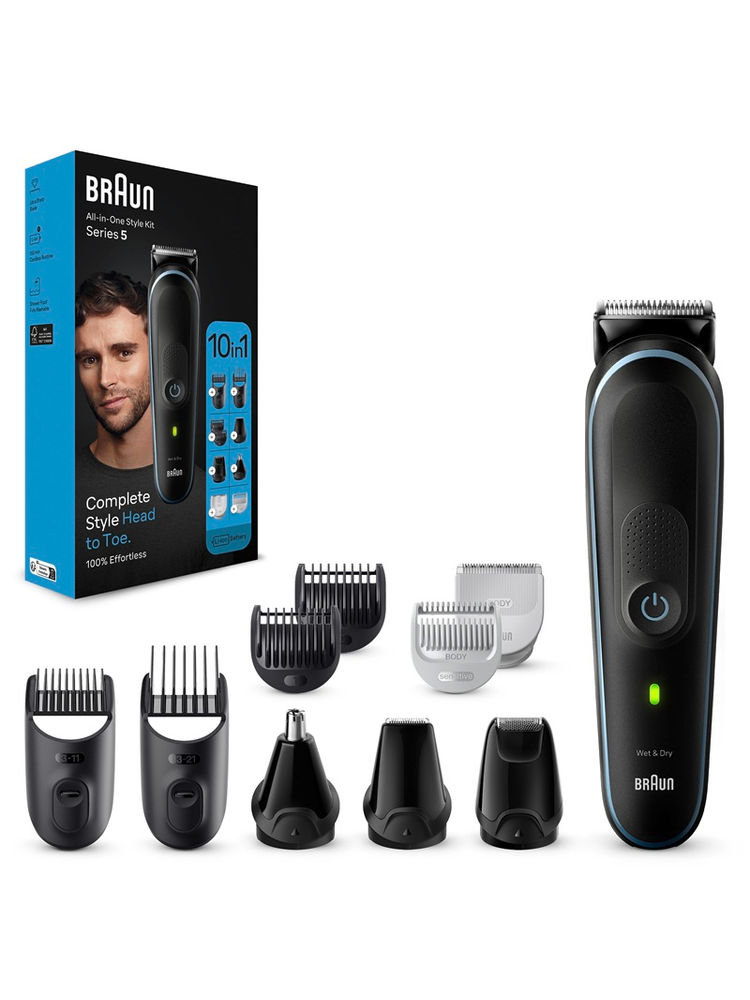 Braun Men MGK5445 Waterproof 9-In-1 Styling Kit 100-Min Runtime All In One Trimmer - Black-image-21