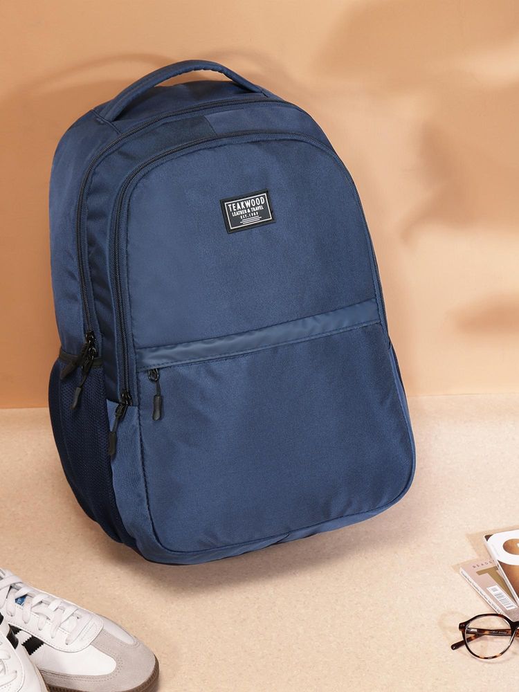 Teakwood Unisex Navy Blue 15 Inch Laptop Backpack-picture-19