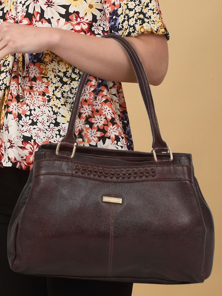 Teakwood Women Brown Leather Handbag-image-25
