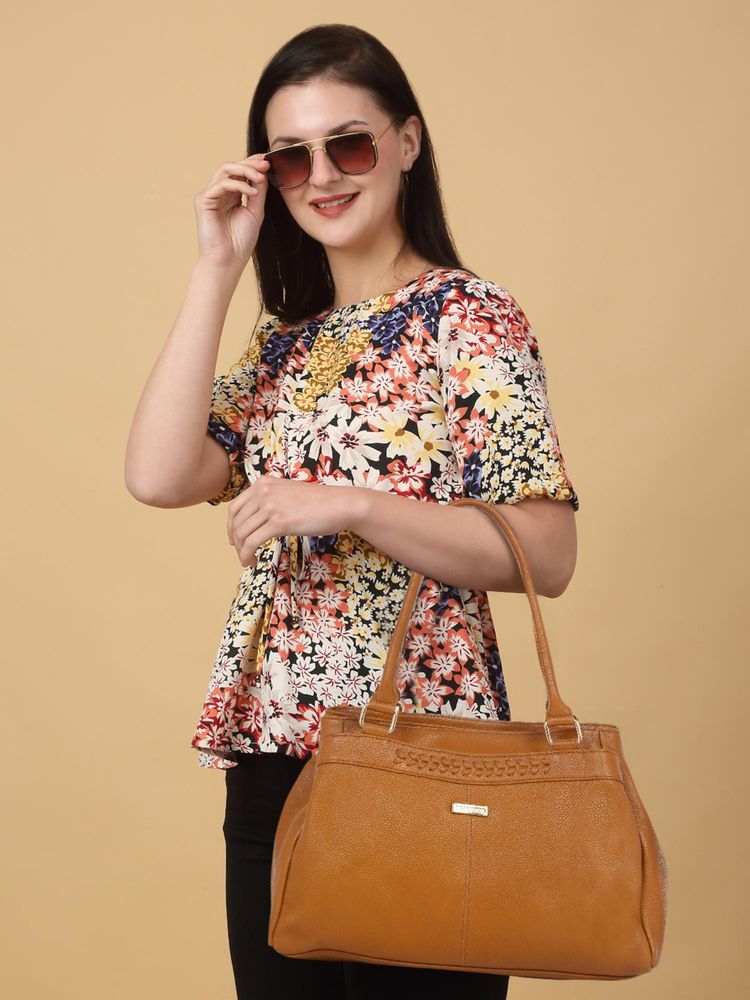 Teakwood Women Mango Yellow Leather Handbag-picture-10