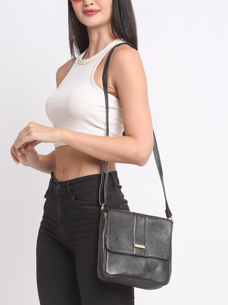 Teakwood Women Green Leather Sling Bag-picture-16