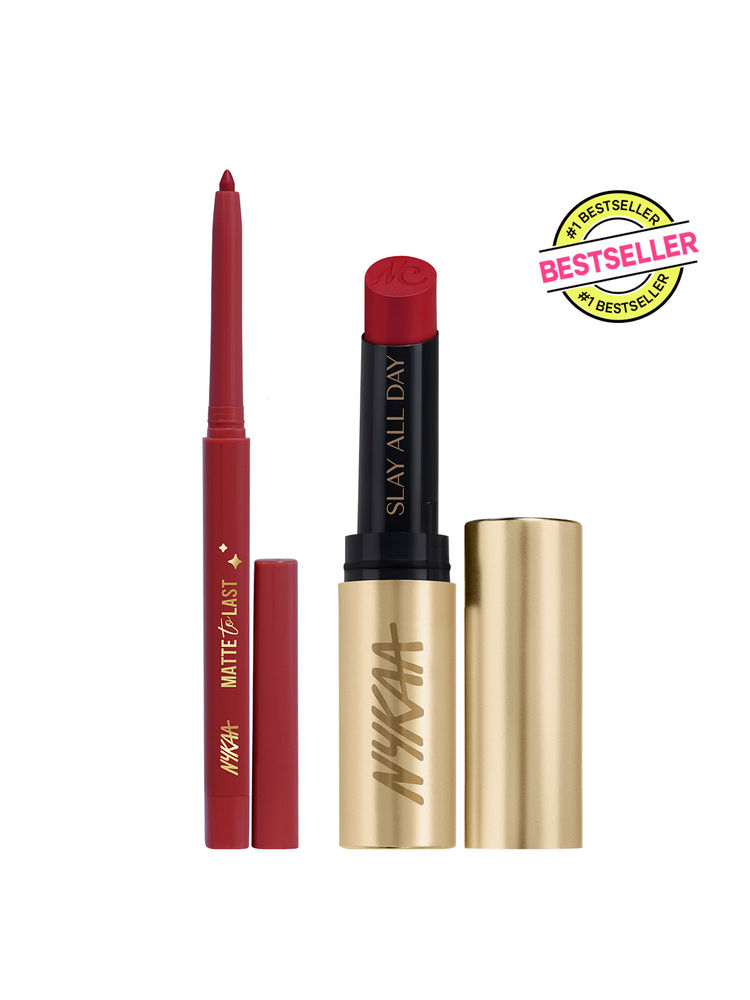 Nykaa Cosmetics Matte to Last Bestseller Long Lasting Lipstick & Lip Liner Combo - Maharani-picture-19
