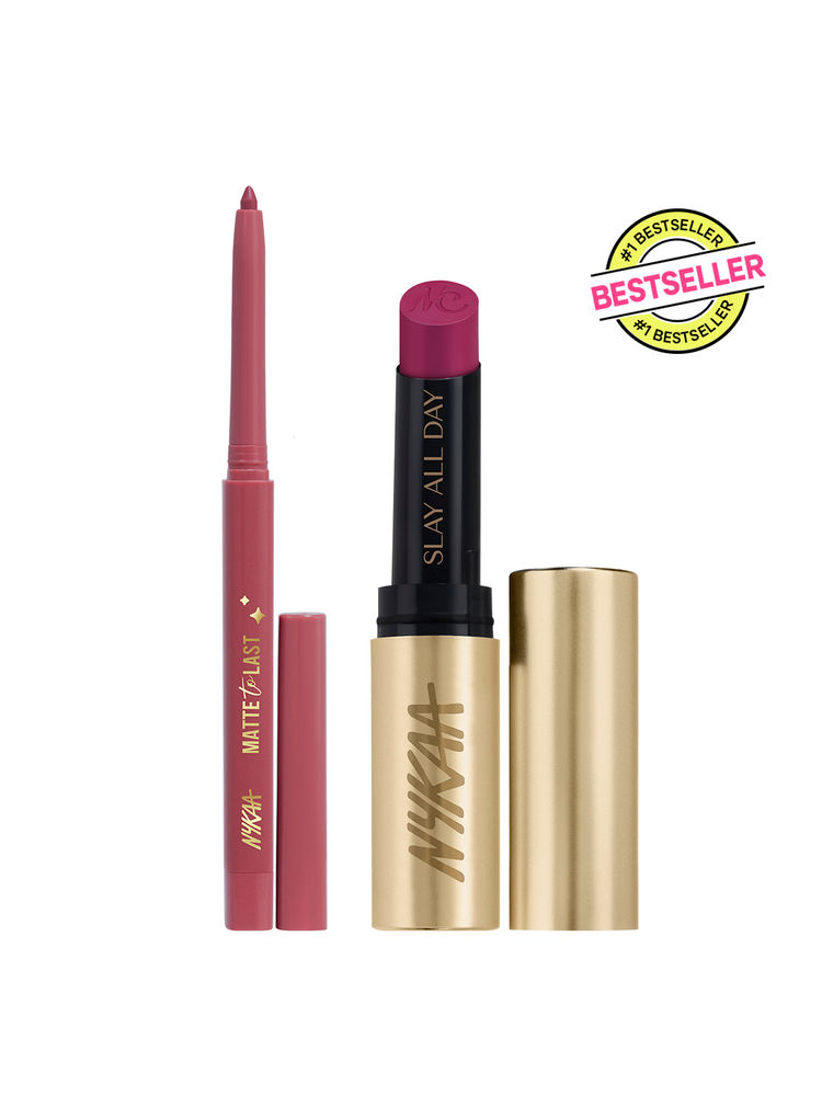 Nykaa Cosmetics Matte to Last Bestseller Long Lasting Lipstick & Lip Liner Combo - Boho-picture-19