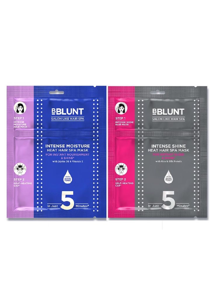 BBlunt Intense Moisture + Shine Heat Hair Spa Mask Combo