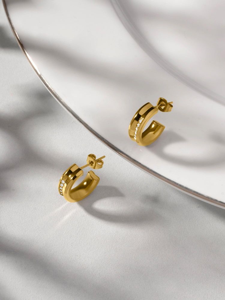 Palmonas White Classic Mini Hoop Earrings-picture-25