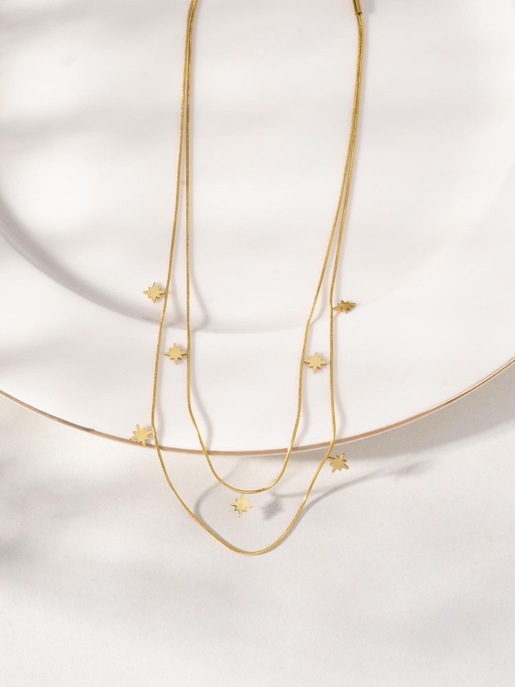 Palmonas Gold Star Station Layered Necklace-picture-10