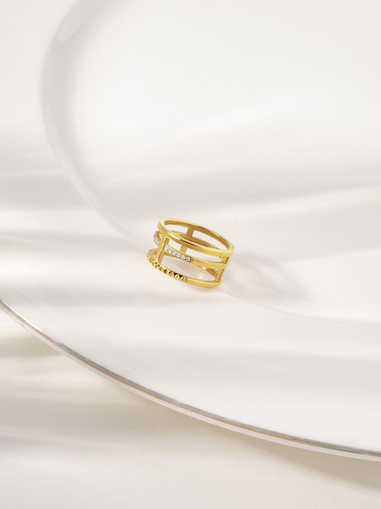 Palmonas White Contemporary Triple Band Ring-image-12