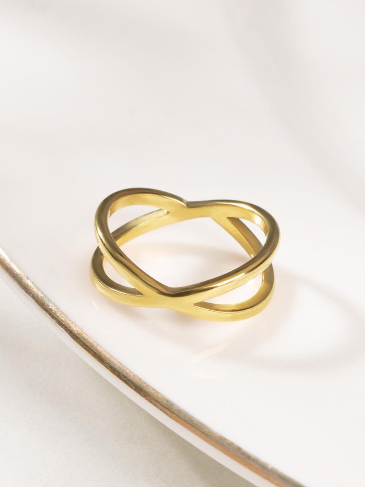 Palmonas Gold Intertwined Stack Ring-picture-23