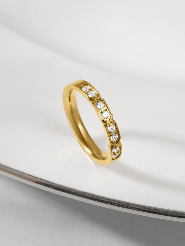 Palmonas White Linear Stone Accent Ring