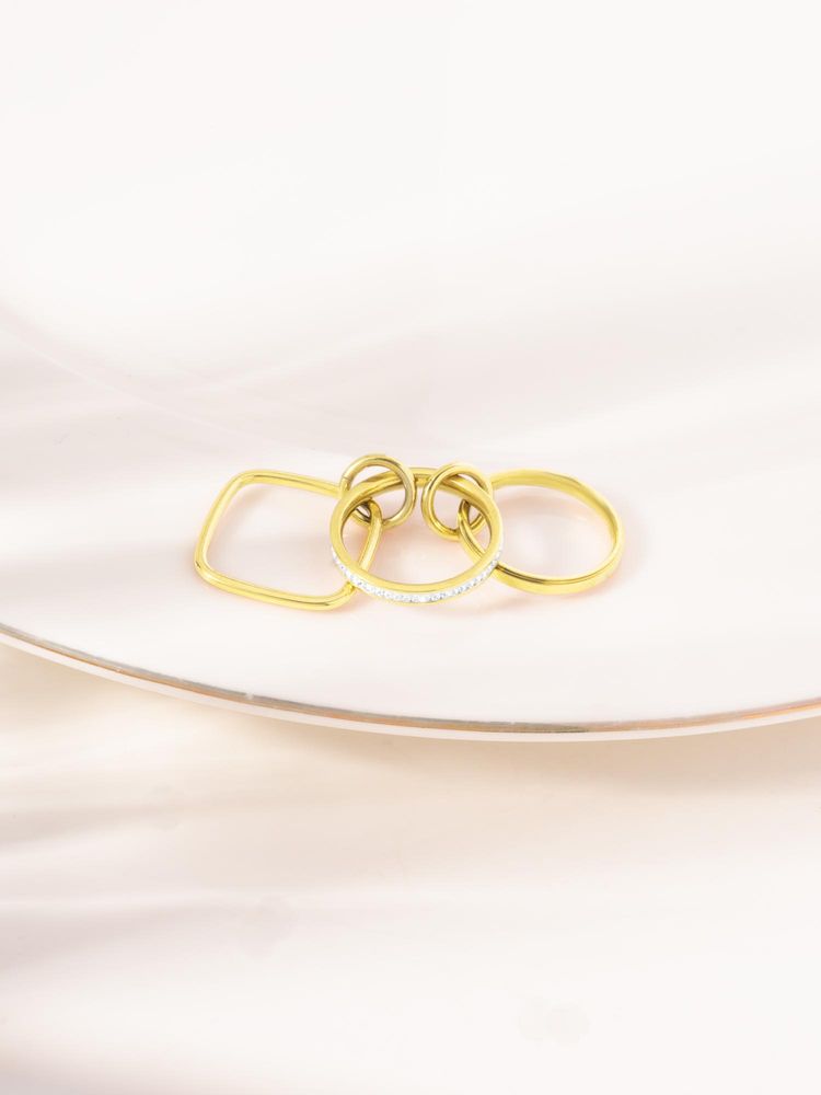 Palmonas White Tripple Linked Stack Ring-image-24