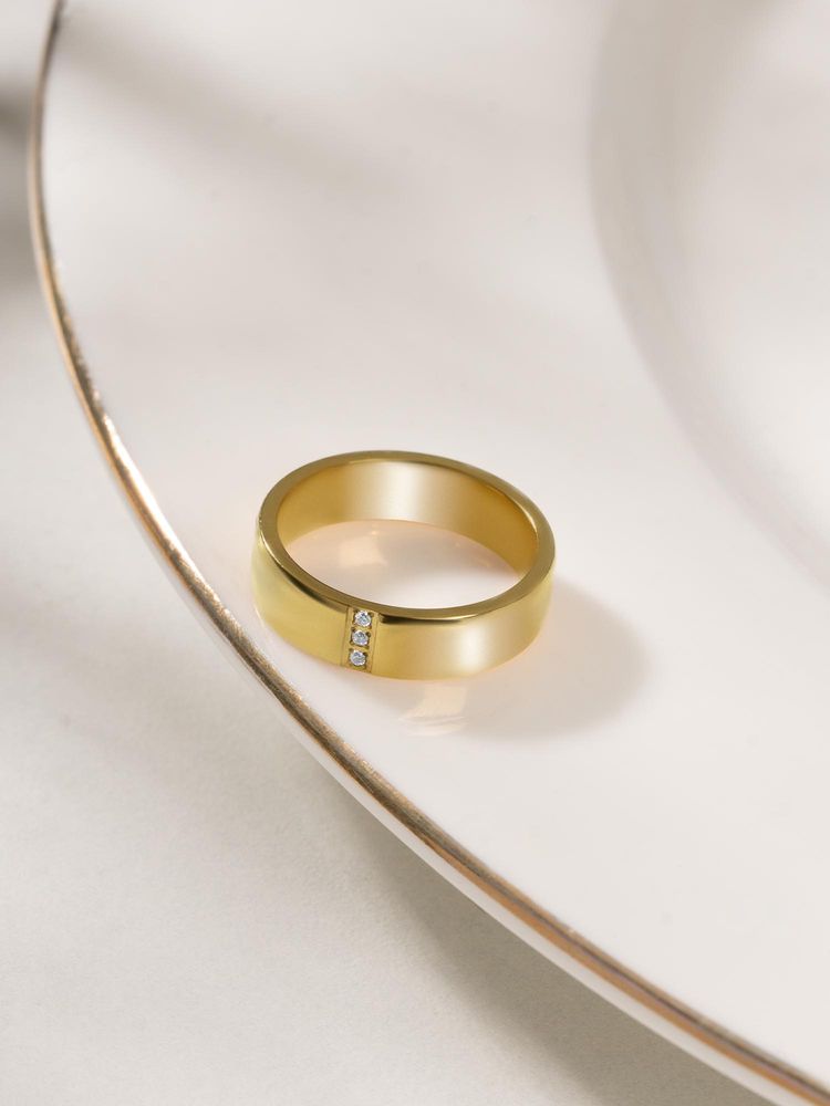 Palmonas White Contemporary Flat Band Ring-picture-20