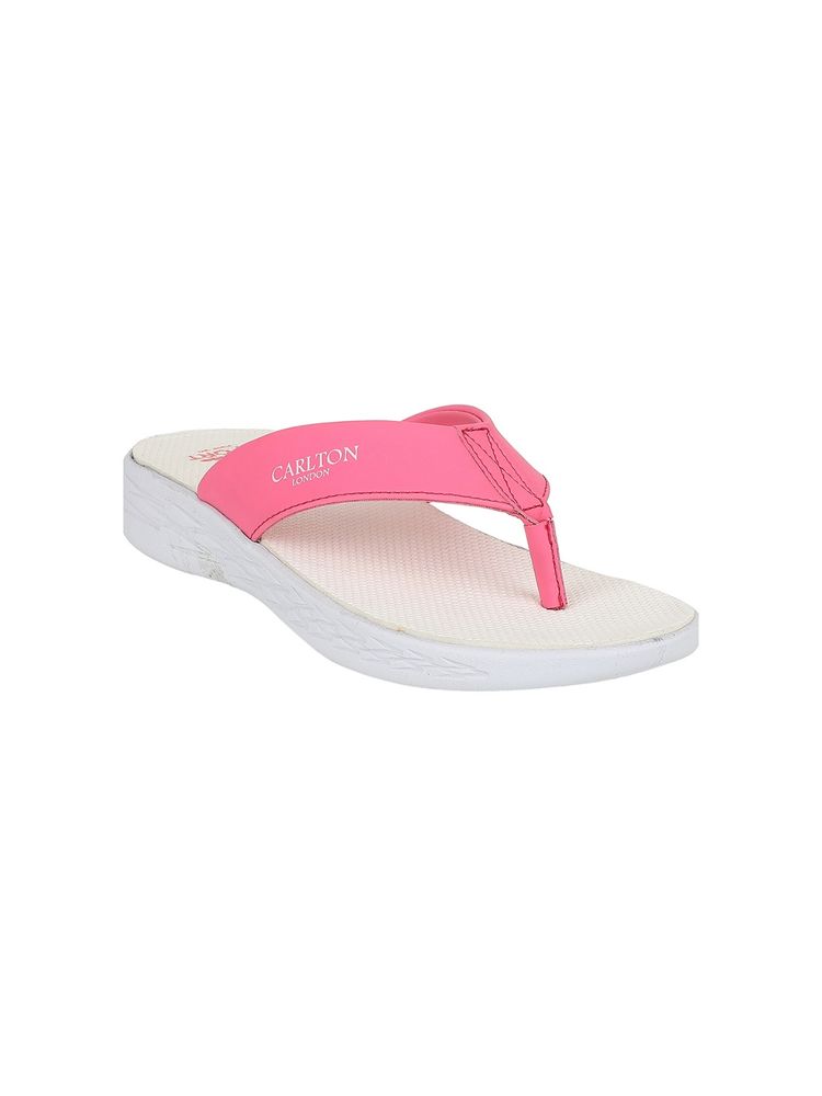 Carlton London Pink-white Women Solid Plain Flipflops-picture-20