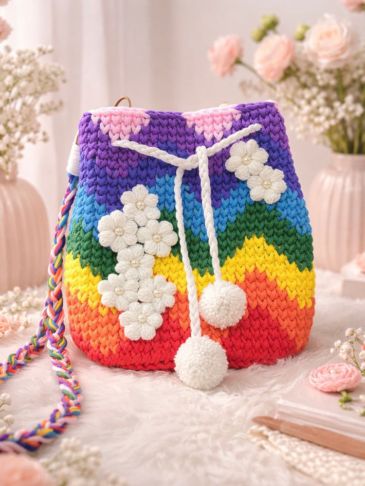 Toprico Rainbow Dream Crochet Handbag