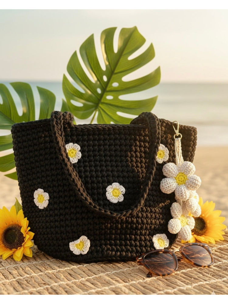 Toprico Crochet Black Tote Handbag- Sunny-image-37