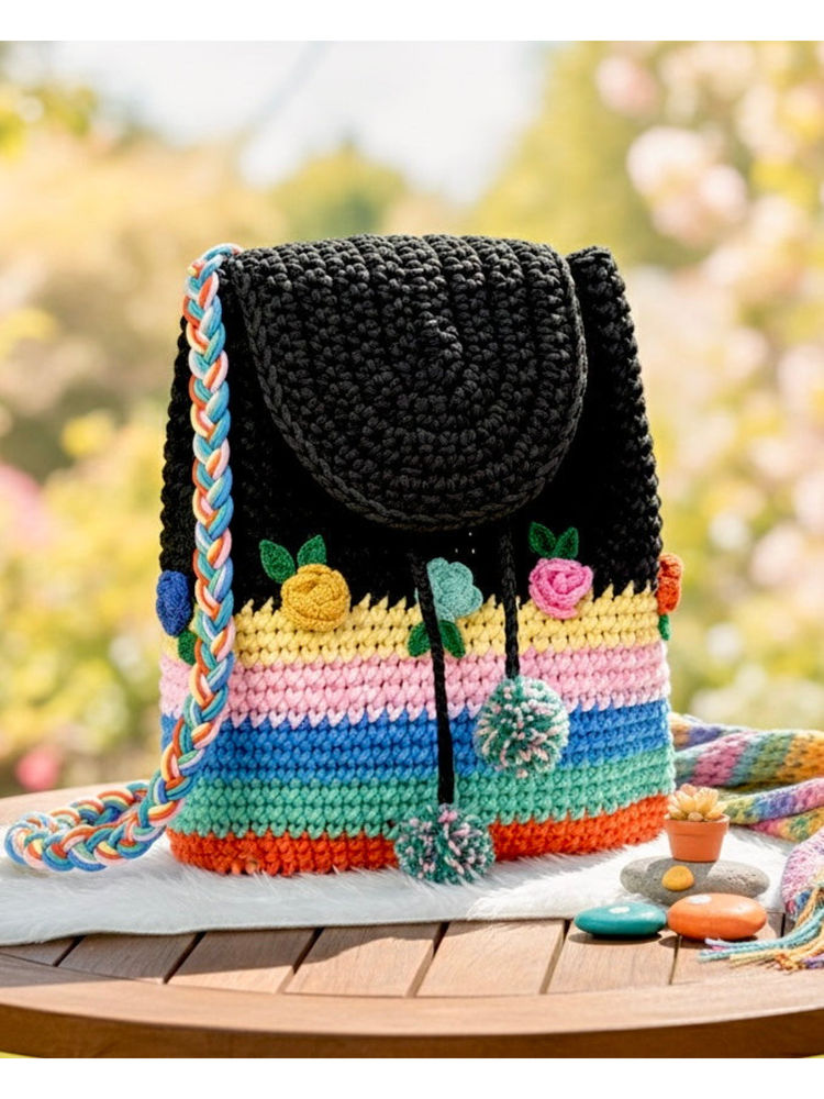 Toprico Rainbow Crochet Backpack-picture-13