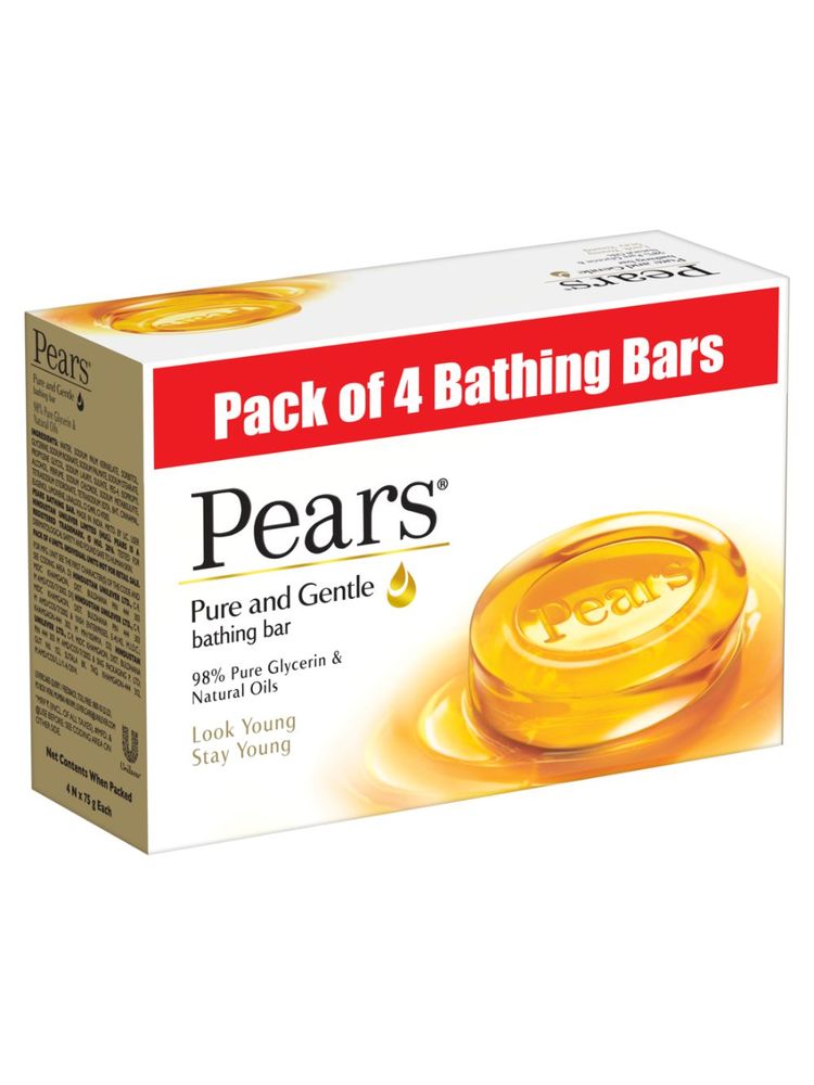 Pears Pure & Gentle Bathing Bar (Pack Of 4)