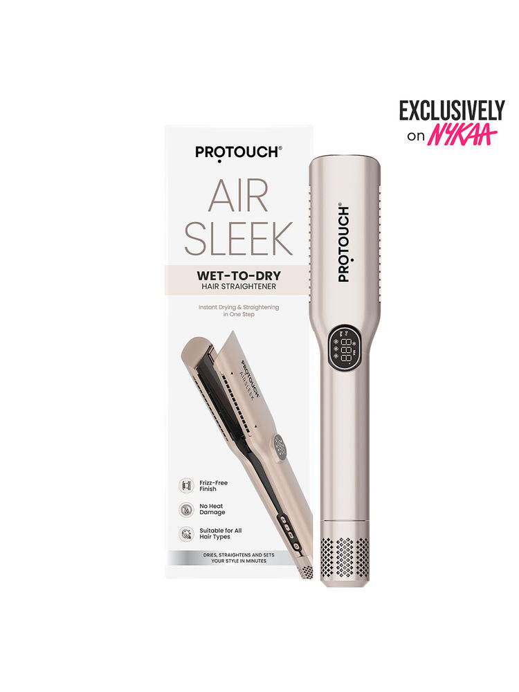 Protouch Air Sleek 2-in-1 Hair Straightener, Instant Drying, Smooth Styling, No Heat Damage