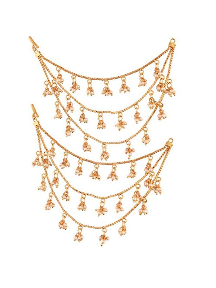 Peora Traditional Jewellery 18K Gold Plated Hair Chain Accessories For Women Girls (PF37E2604FL)-picture-27