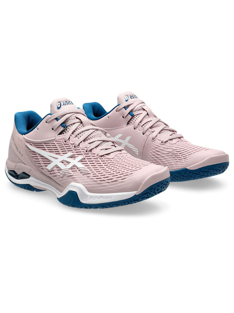 ASICS Women Court Control Ff 3 Watershed Rose Pink Navy Blue Badminton Shoes-picture-12