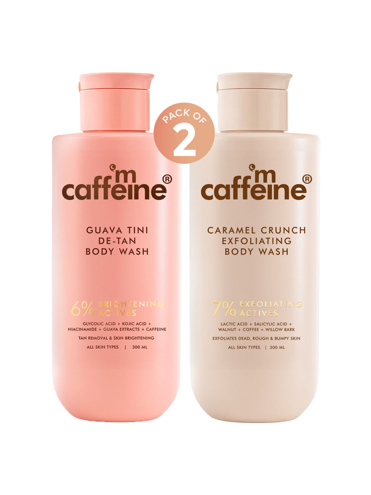 MCaffeine 1% Glycolic Acid Detan Body Wash & 7% Exfoliating Body Wash Combo