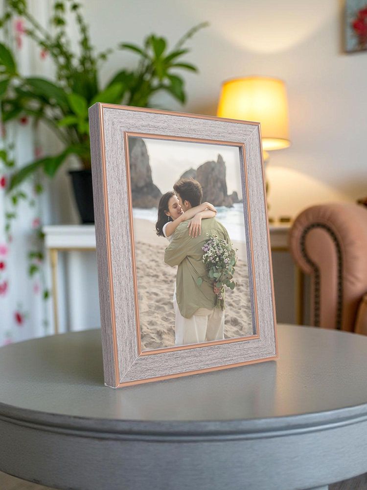 Golden Peacock 5 X 7 Inch Dark Wood Textured Photo Frame With Gold Accent-picture-16