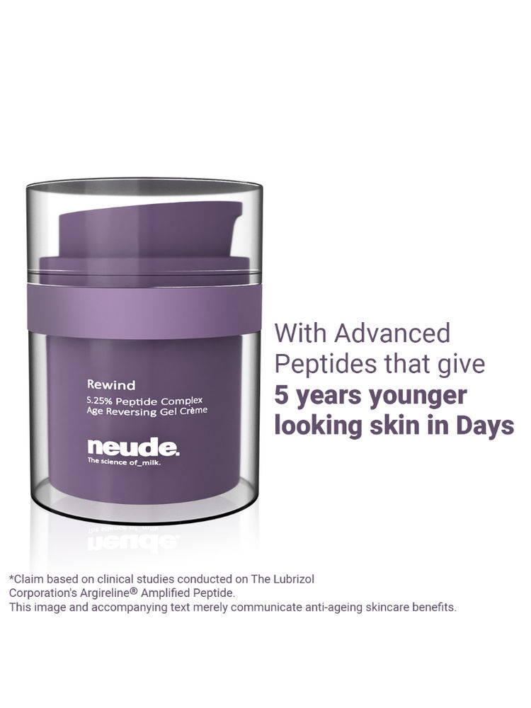 Neude Rewind Age Reversing Gel Creme Wrinkle & FineLine Reduction 5.25% Advanced Peptide Complex