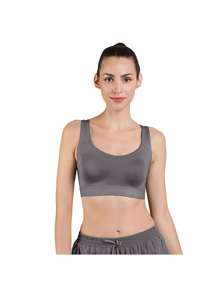 Amante Grey Non Padded Non-Wired Full Coverage Low Impact Elements Sports Bra-picture-11